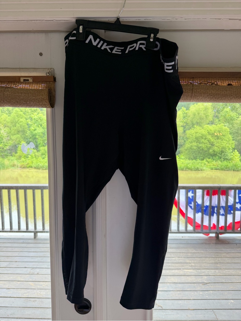 Nike Black Pro Leggings with White Swoosh